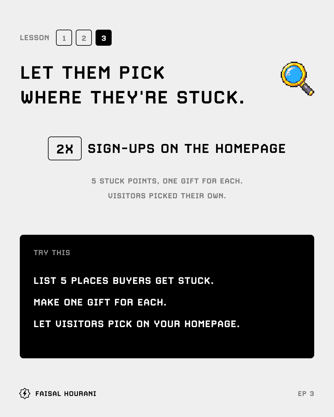Lesson 3 from episode 3: let them pick where they're stuck